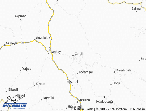 MICHELIN Çerçili map - ViaMichelin
