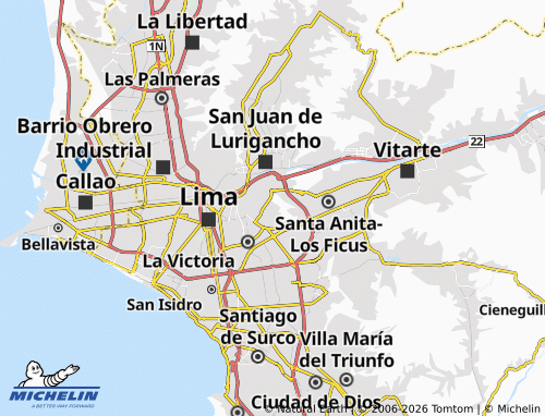 Mapa MICHELIN El Agustino - ViaMichelin