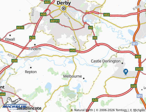 MICHELIN Swarkestone map - ViaMichelin