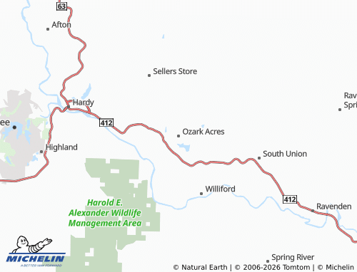Carte MICHELIN Ozark Acres - ViaMichelin