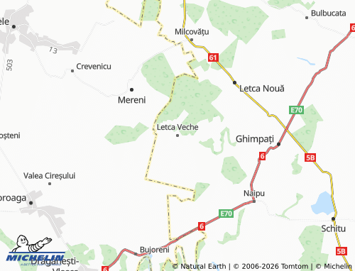 MICHELIN Letca Veche map - ViaMichelin