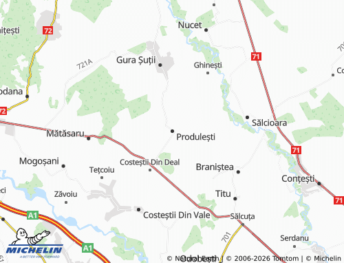 Mappa MICHELIN Produlești - ViaMichelin
