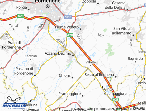 Mappa MICHELIN Azzano Decimo - ViaMichelin