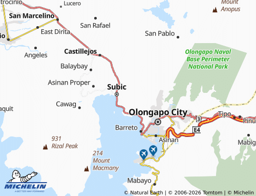 MICHELIN Santo Tomas map - ViaMichelin