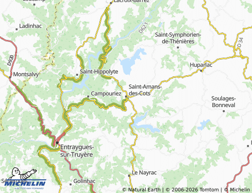 Mappa MICHELIN Saint-Amans-des-Cots - ViaMichelin
