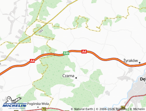MICHELIN Jaźwiny map - ViaMichelin