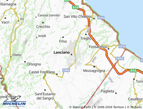 MICHELIN-Landkarte Lanciano - ViaMichelin