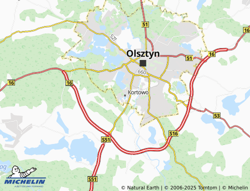 MICHELIN Kortowo map - ViaMichelin