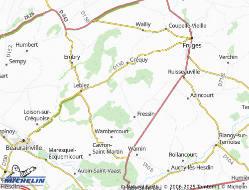 MICHELIN Sains-lès-Fressin map - ViaMichelin