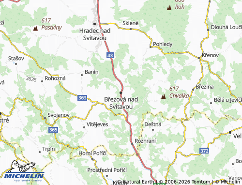 Mappa MICHELIN Březová nad Svitavou - ViaMichelin