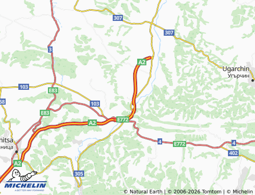 MICHELIN Peshterna map - ViaMichelin