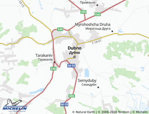 Mappa MICHELIN Dubno - ViaMichelin