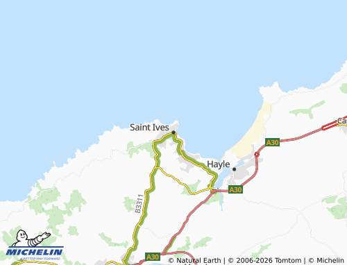 MICHELIN Saint Ives map - ViaMichelin