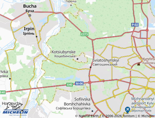 MICHELIN Kotsiubynske map - ViaMichelin