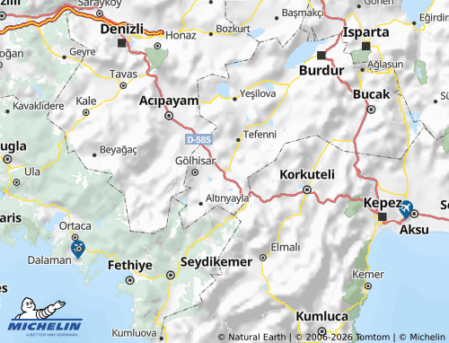 MICHELIN Çavdır map - ViaMichelin