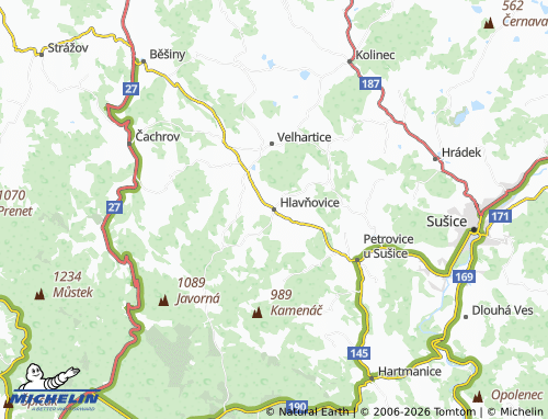 MICHELIN Hlavňovice map - ViaMichelin