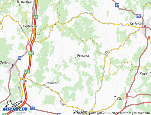 MICHELIN Preseka map - ViaMichelin