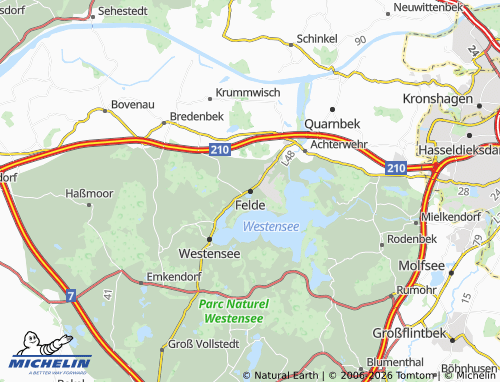 MICHELIN Felde map - ViaMichelin