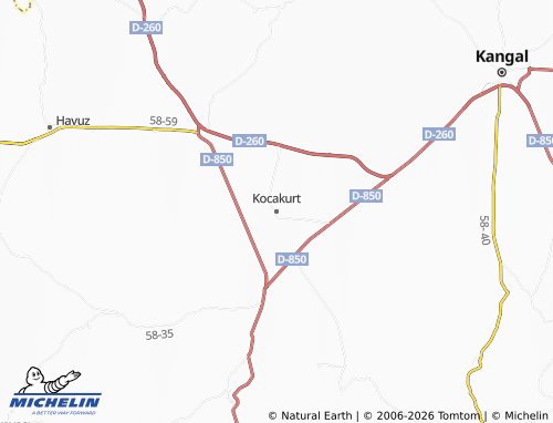 Mappa MICHELIN Kocakurt - ViaMichelin