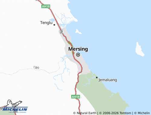 MICHELIN Mersing Kechil map - ViaMichelin