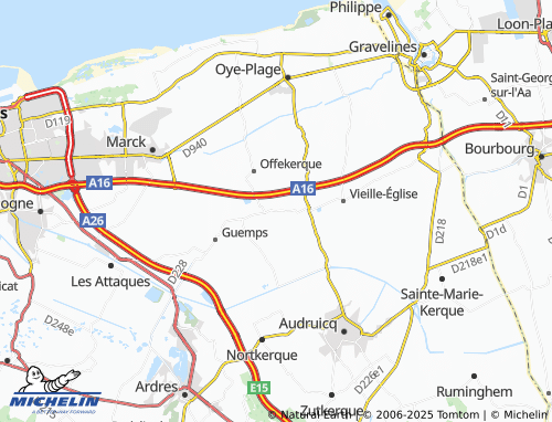 Carte MICHELIN La Courgain d'Offekerque - ViaMichelin