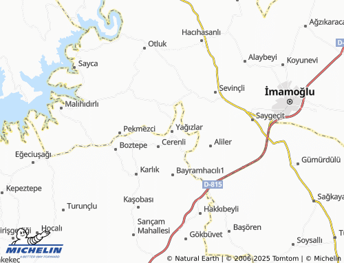 MICHELIN Yağızlar map - ViaMichelin