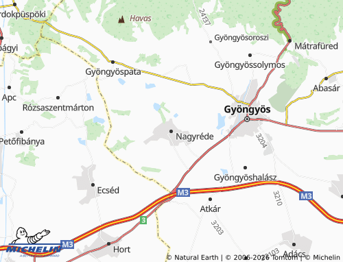 MICHELIN Nagyréde map - ViaMichelin