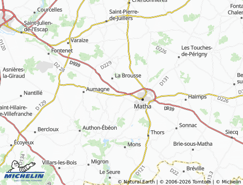 Mappa MICHELIN Blanzac-lès-Matha - ViaMichelin