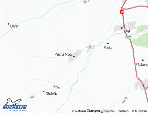 MICHELIN Peciu Nou map - ViaMichelin