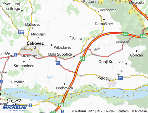 Mapa MICHELIN Mala Subotica - ViaMichelin