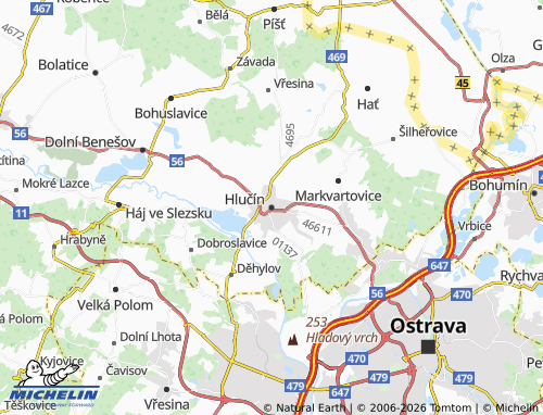 Mappa MICHELIN Hlučín - ViaMichelin