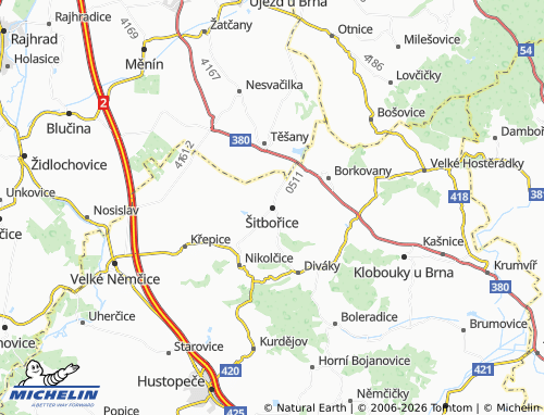 Mapa MICHELIN Šitbořice - ViaMichelin
