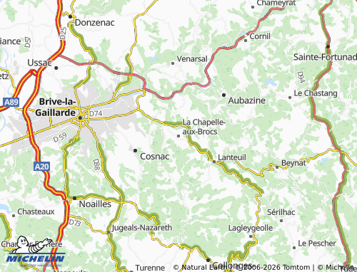 Kaart MICHELIN La Chapelle-aux-Brocs - ViaMichelin