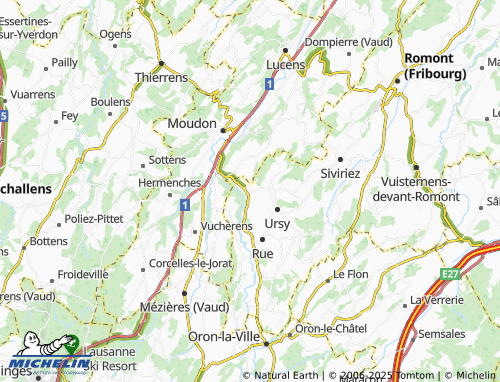 MICHELIN Montet (Glâne) map - ViaMichelin