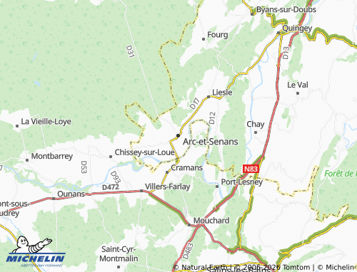 MICHELIN Arcade-et-Senans map - ViaMichelin