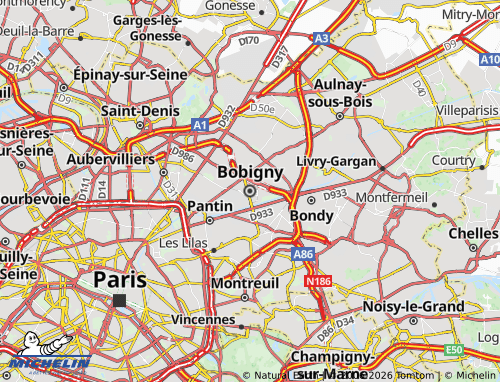 MICHELIN-Landkarte Bobigny - ViaMichelin