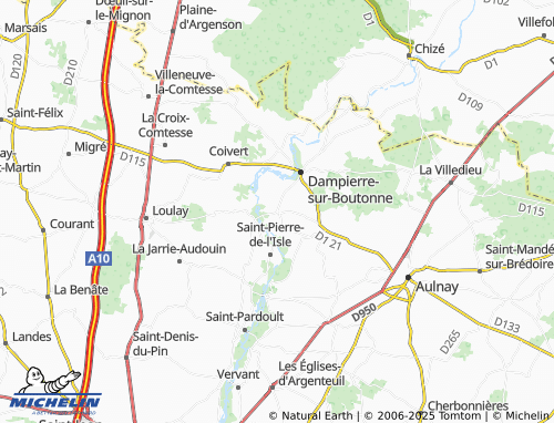 MICHELIN Blanzay-sur-Boutonne map - ViaMichelin