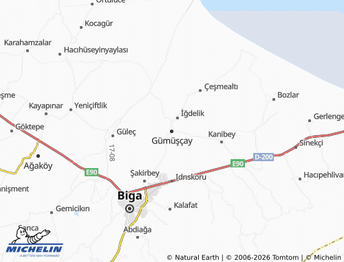 MICHELIN Gümüşçay map - ViaMichelin