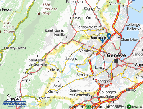 MICHELIN Satigny map - ViaMichelin