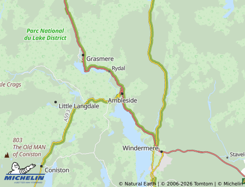Carte MICHELIN Ambleside - ViaMichelin