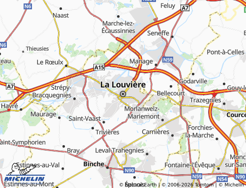 Mapa MICHELIN La Louvière - ViaMichelin