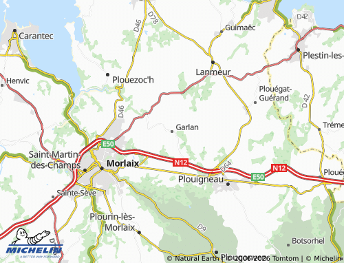 Mappa MICHELIN Garlan - ViaMichelin