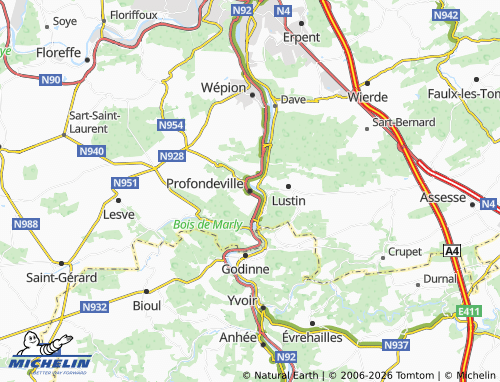MICHELIN Profondeville map - ViaMichelin