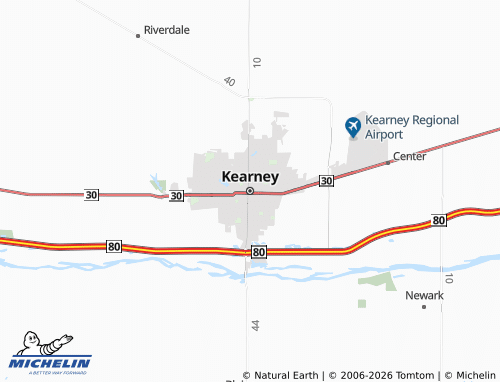 Kaart MICHELIN Kearney - ViaMichelin