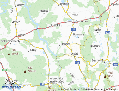Kaart MICHELIN Slabčice - ViaMichelin