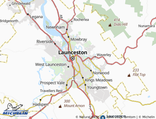 MICHELIN East Launceston map - ViaMichelin