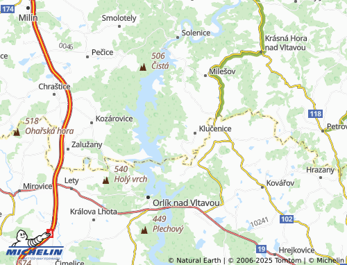 MICHELIN Kamenice map - ViaMichelin