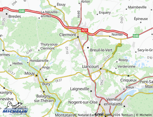 Mapa MICHELIN Neuilly-sous-Clermont - ViaMichelin