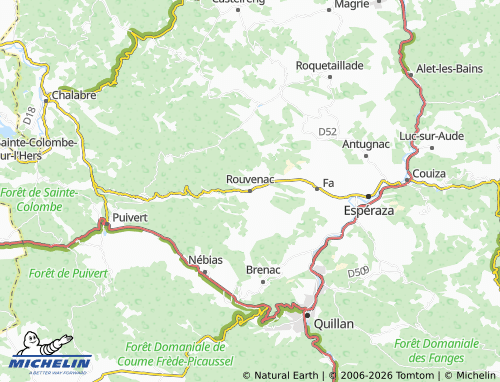 Mappa MICHELIN Rouvenac - ViaMichelin