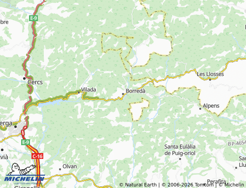 Carte MICHELIN Borredà - ViaMichelin